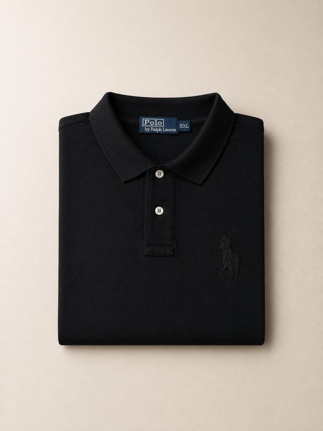 Ralph Lauren Polo Zwart XXL Big Pony Old Money Vintage, Kleding | Heren, Polo's, Verzenden, Zo goed als nieuw, Overige maten, Zwart