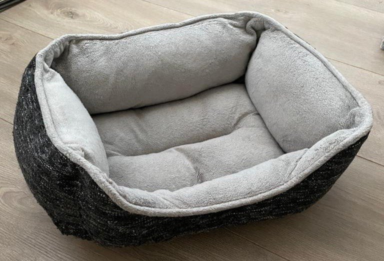 zachte grijze mand (omkeerbaar) voor kat( of (kleine) hond, Ophalen, Stof