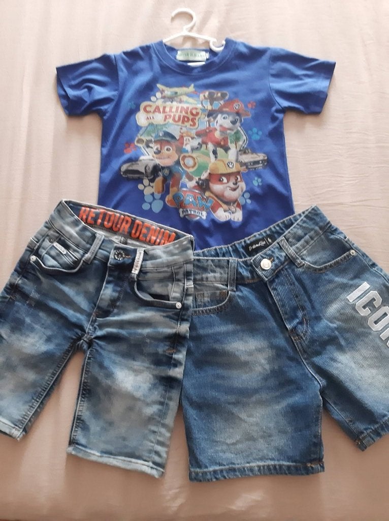Stoere set jongenskleding Mt 116, Kinderen en Baby's, Ophalen of Verzenden, Zo goed als nieuw, Setje, Jongen