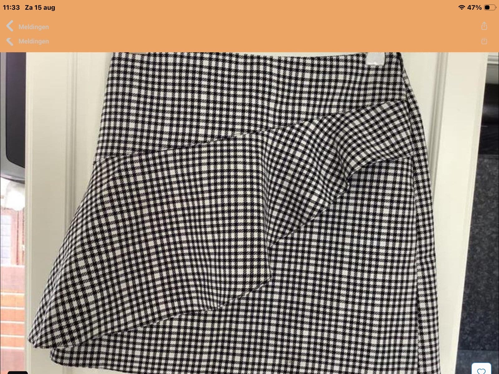 Rok.     mt 36.    ruitje/ strookje.    River Island, Kleding | Dames, Verzenden, Zwart, Nieuw, Maat 36 (S)