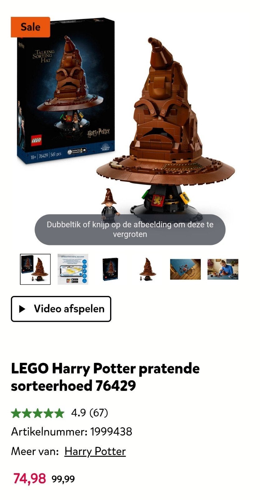 LEGO Harry Potter pratende sorteerhoed 76429, Ophalen of Verzenden, Actiefiguurtje