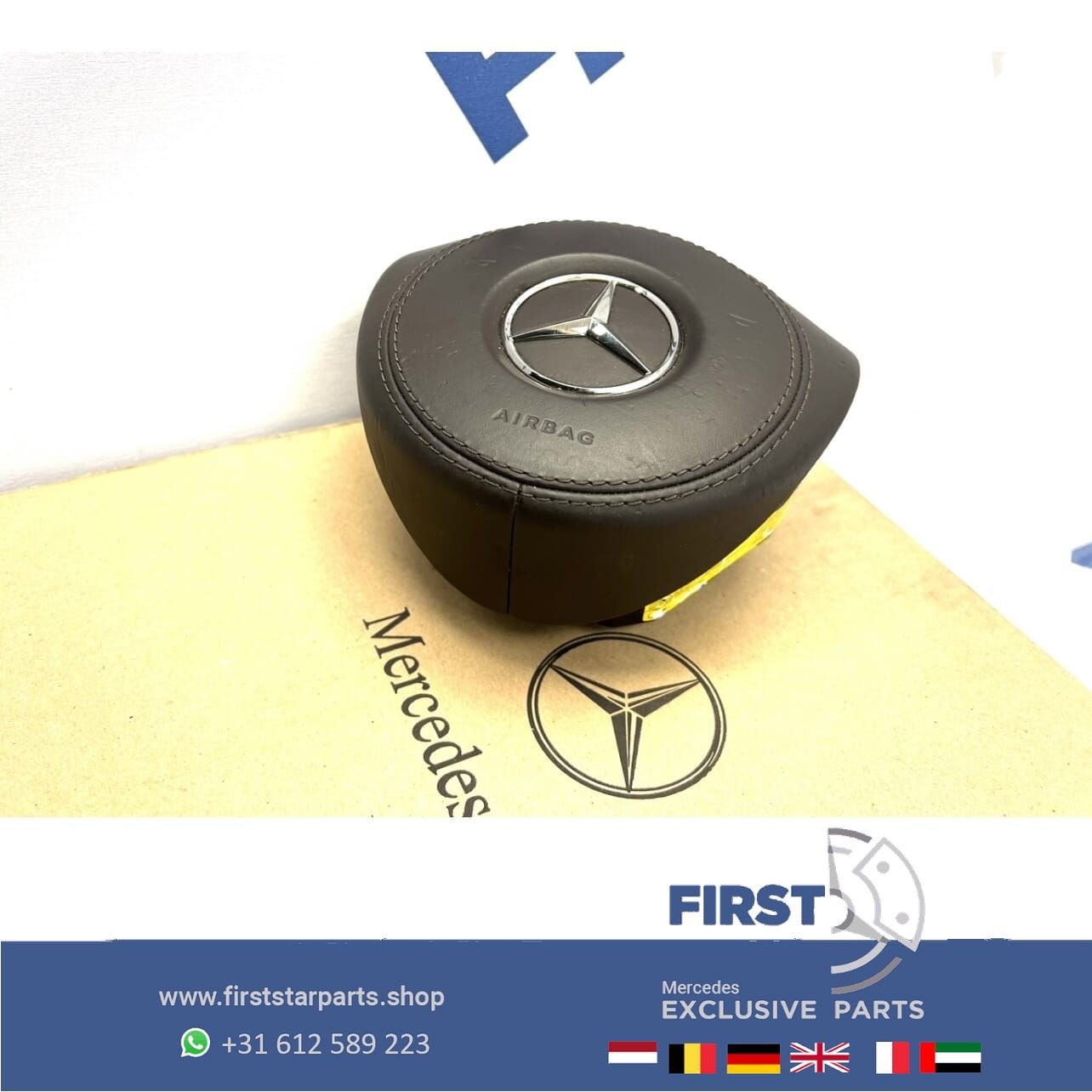 STUURAIRBAG Mercedes BRUIN LEER A B C CLA CLS E G GLA GLC GL, Gebruikt, -, Ophalen of Verzenden, -