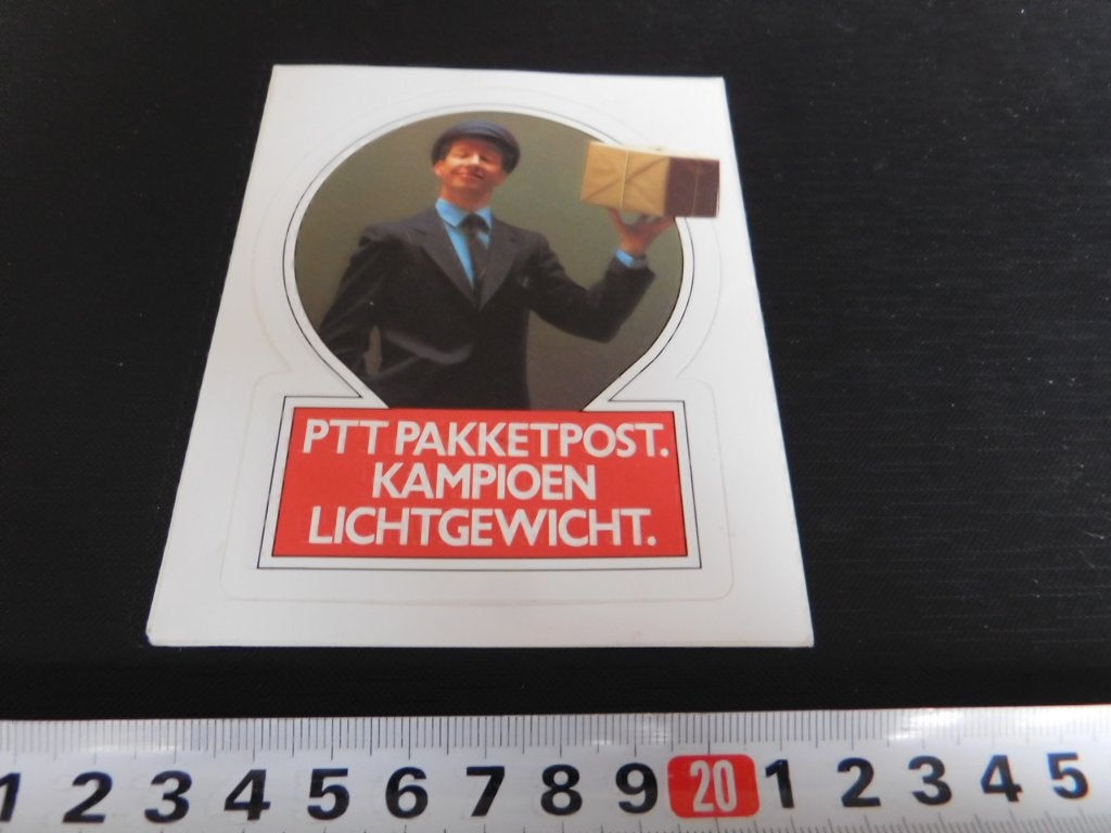 sticker PTT Pakketpost kampioen lichtgewicht, Ophalen, Zo goed als nieuw