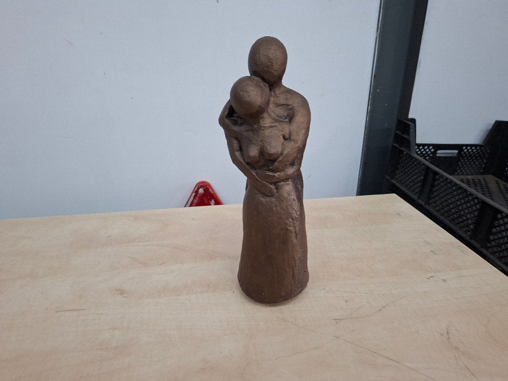 antiek handgemaakte hout sculptuur maria en kind jezus, Antiek en Kunst, Ophalen of Verzenden