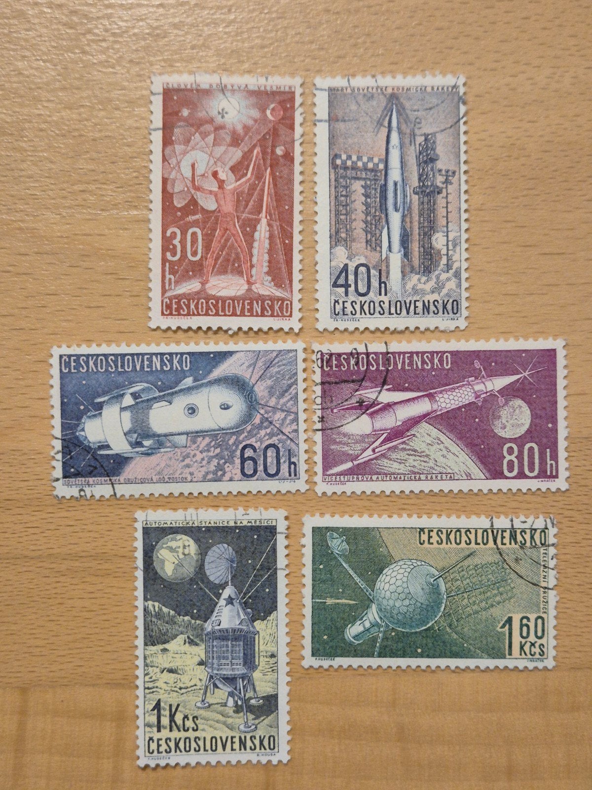 Tsjechoslowakije 1962 ruimtevaart, Ophalen of Verzenden, Overige landen, Gestempeld
