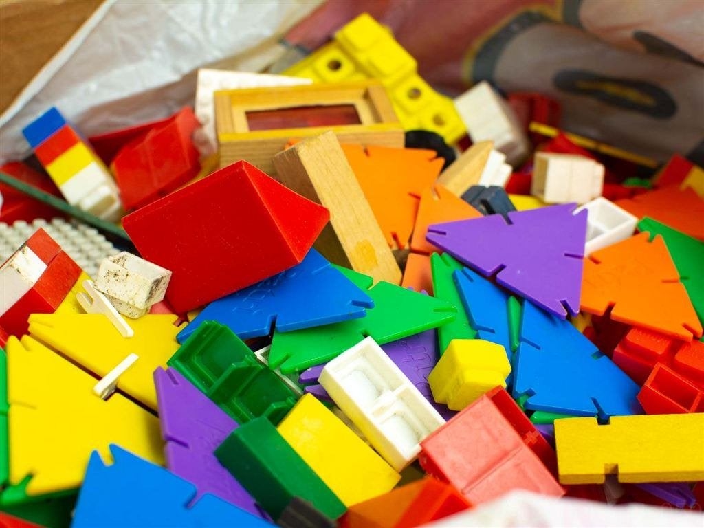 doos met diverse bouwstenen 28075, Ophalen of Verzenden, Gebruikt