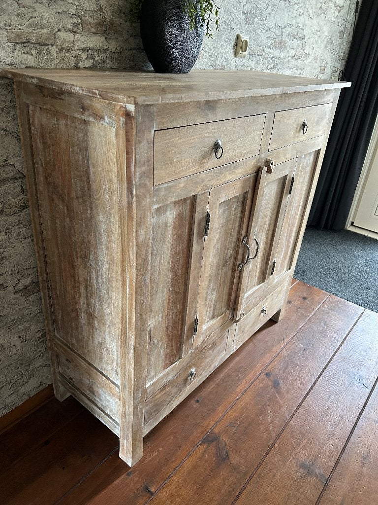 Houten Dressoir White Wash Kast, Huis en Inrichting, Ophalen, Gebruikt, 25 tot 50 cm, 100 tot 150 cm