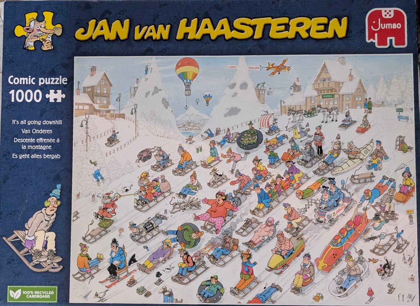 Jan van Haasteren Comic Puzzel - It's all going downhill, Ophalen, 500 t/m 1500 stukjes, Gebruikt, Legpuzzel