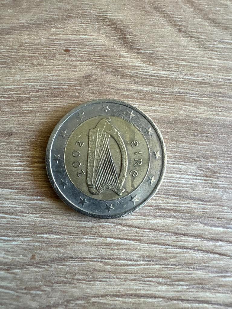 Ierse 2 Euro munt 2002 met Keltische harp, Ophalen of Verzenden, Ierland, 2 euro, Losse munt