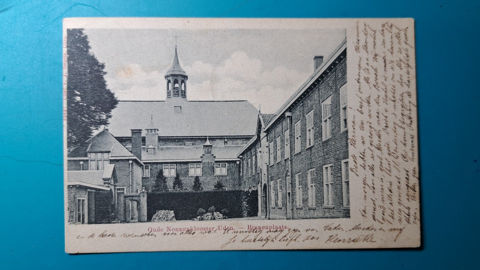 Uden Oude Nonnenklooster binnenplaats 1909, Verzenden, Voor 1920, Gelopen, Noord-Brabant