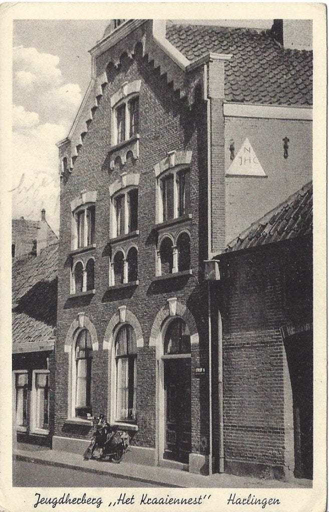 Harlingen (Frl.) Jeugdherberg Het Kraaiennest, gelopen 1947, Ophalen of Verzenden, 1940 tot 1960, Gelopen, Friesland