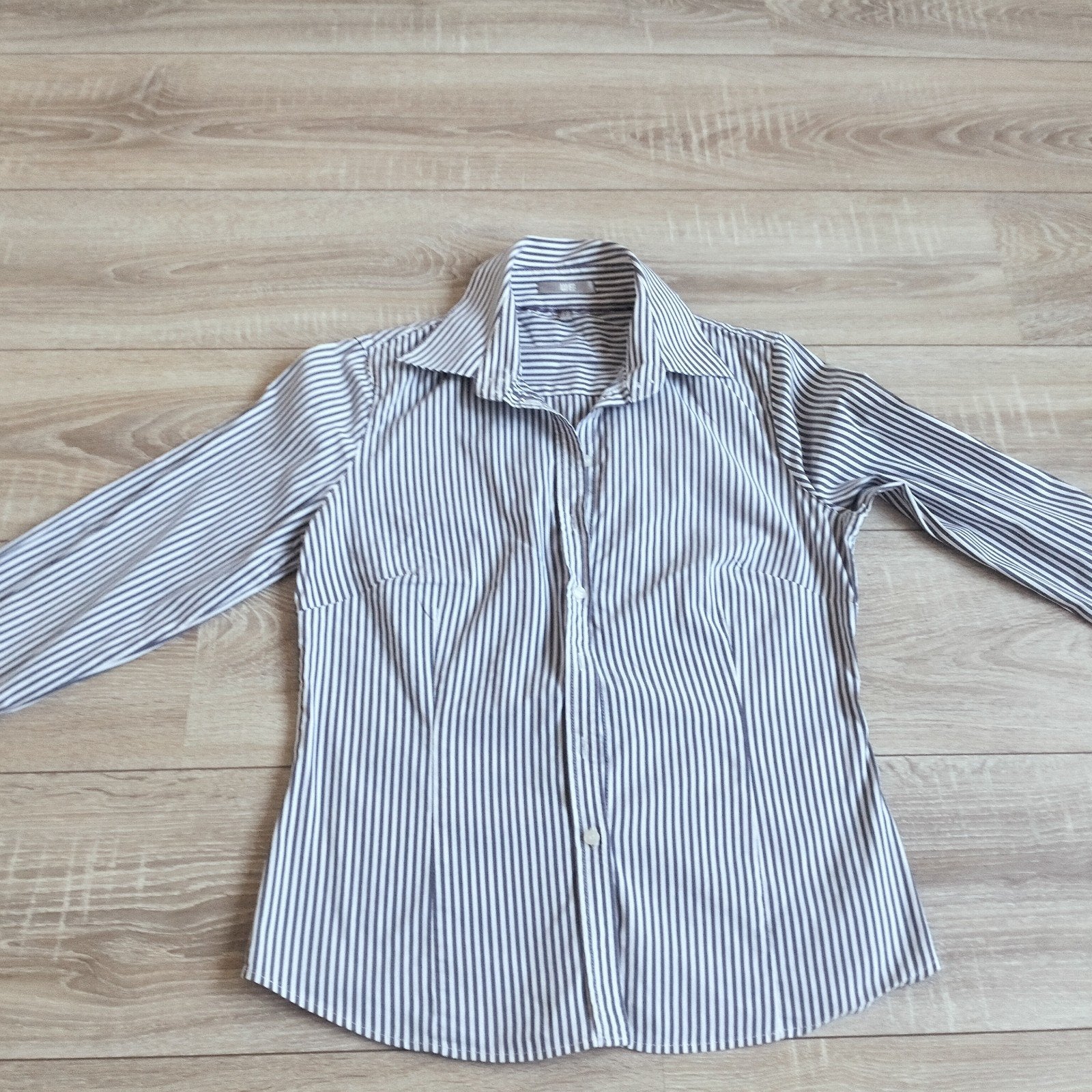 WE damesblouse mt 40 licht getailleerd gestreept wit grijs/p, Kleding | Dames, Maat 38/40 (M), WE, Wit, Ophalen of Verzenden