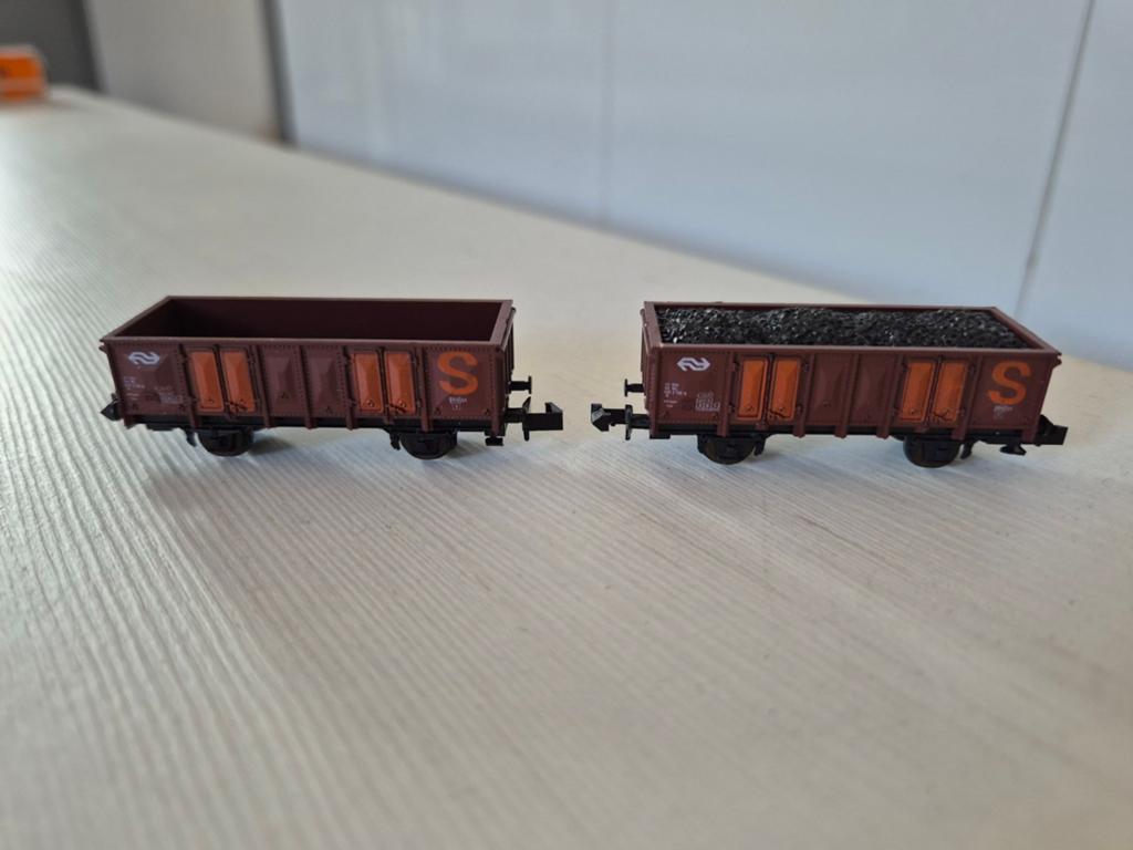 2 Roco N-spoor NS openbakwagons 2310B/2317B, Gelijkstroom, Wagon, Ophalen of Verzenden, Roco