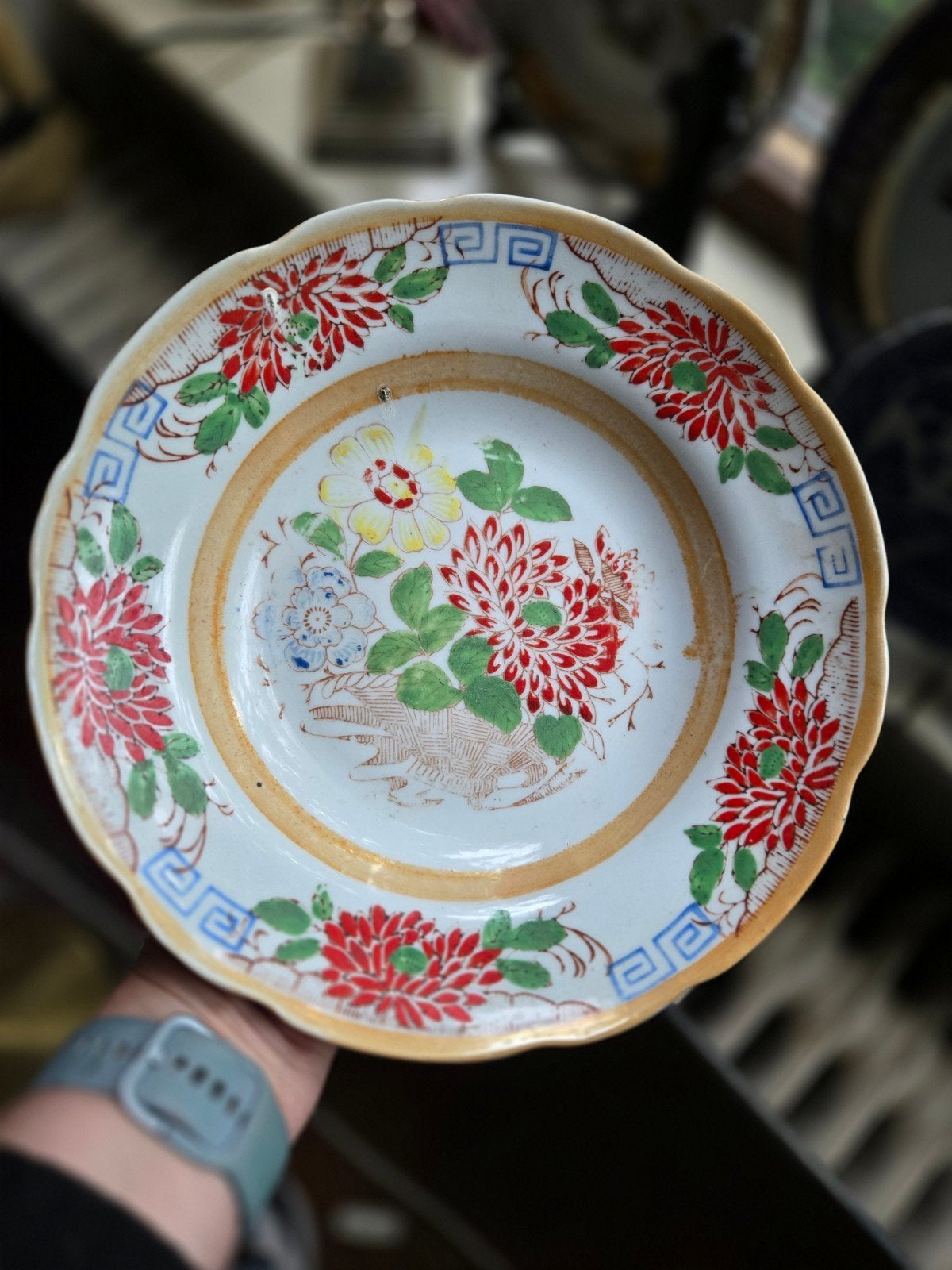 Chinoiserie bord chinees ongemerkt, Antiek en Kunst, Antiek | Porselein, Ophalen of Verzenden
