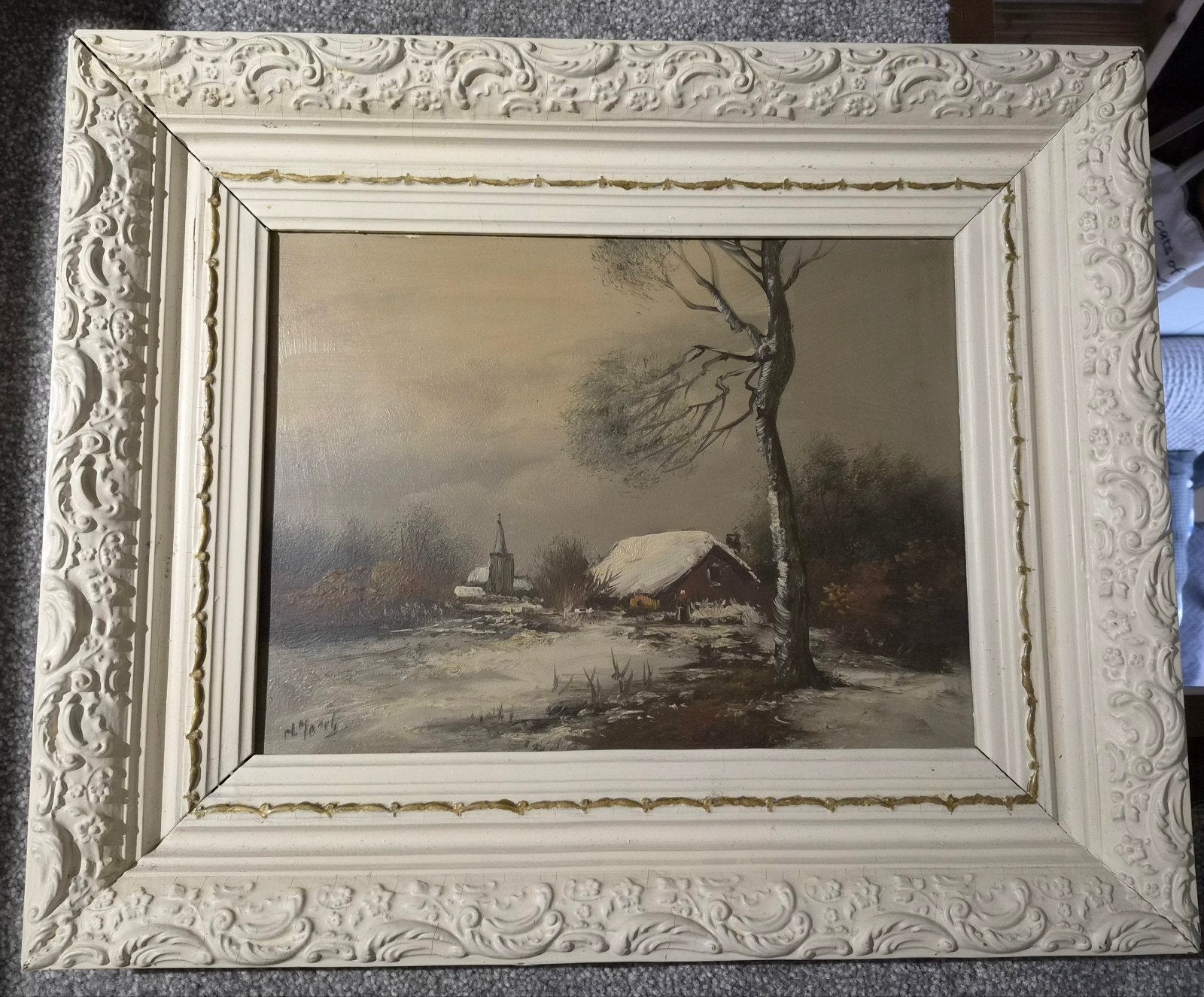 schilderijen. winter landschap, Antiek en Kunst, Ophalen