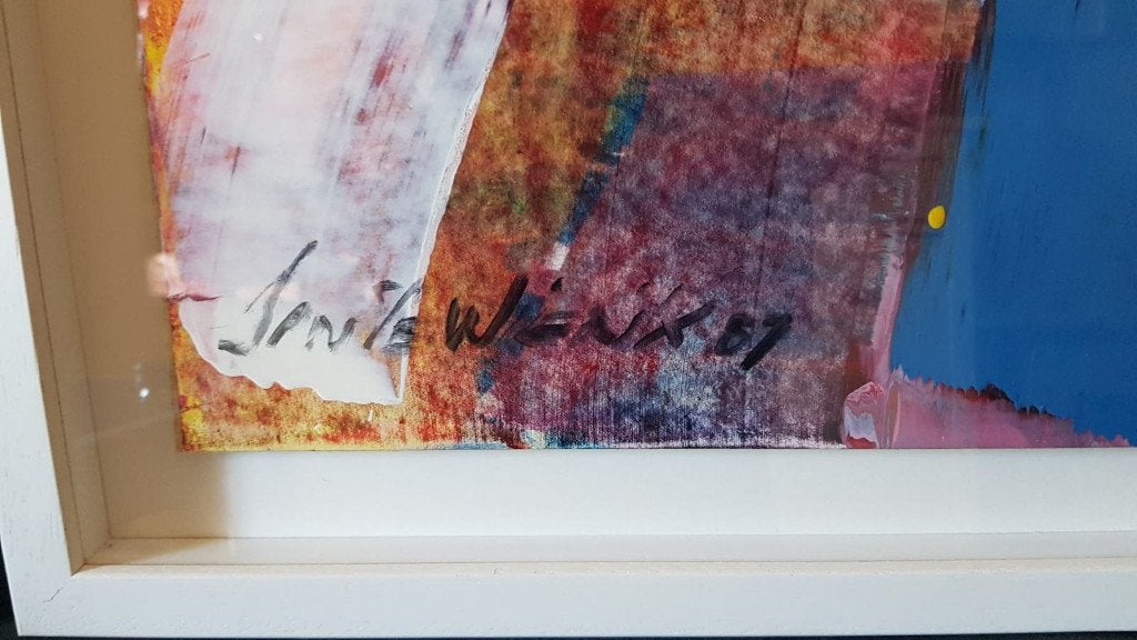 Jan te Wierik (1954) Acryl Boord " Abstracte Comp " Ges Ged, Antiek en Kunst, Abstract, Acrylverf, Papier/karton, Gesigneerd