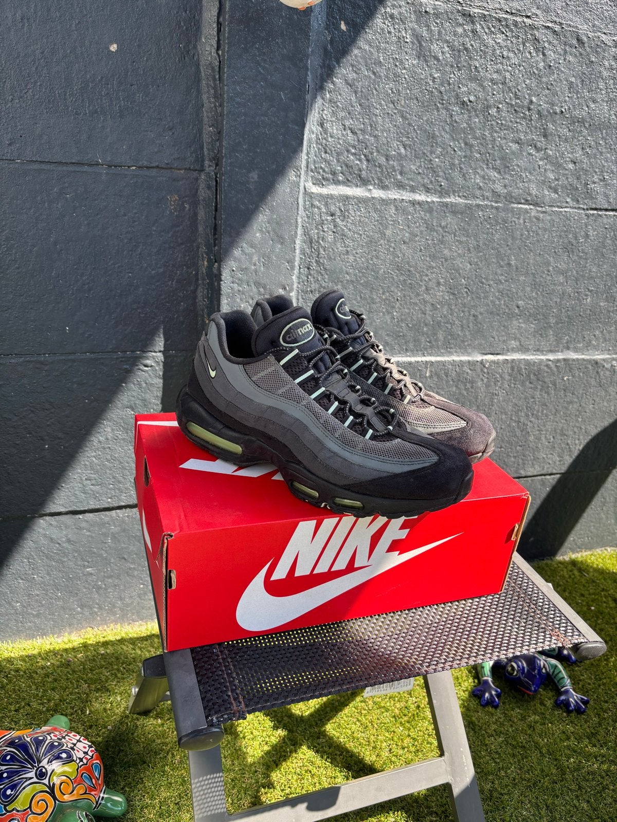 Nike Air Max 95 Sneakers - Zwart/Grijs, Zwart, Ophalen of Verzenden, Sneakers of Gympen, Gedragen