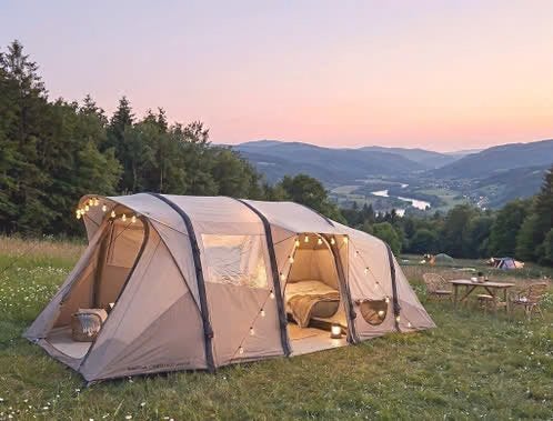 Quechua 6.3 Polycoton Opblaasbare Tent - Ruim en Comfortabel, Ophalen, Gebruikt, Tot en met 6