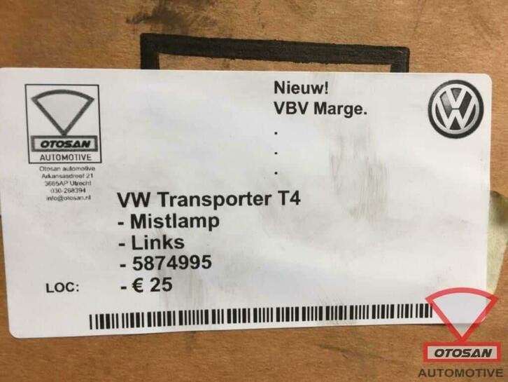 vw transporter t4 mistlamp nieuw! links 5874995, Volkswagen, Volkswagen AG, Nieuw, Berliner Ring 2
38440  Wolfsburg, DE
