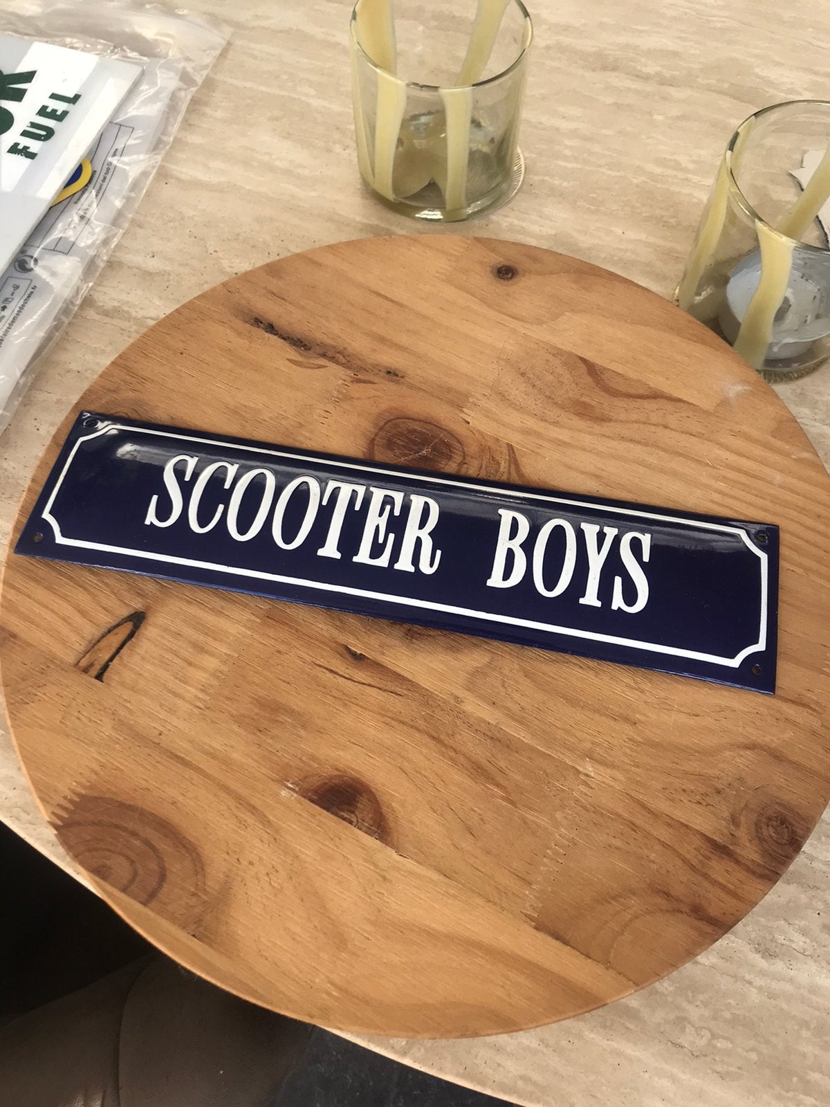 Scooter Boys emaille bordje, Antiek en Kunst, Antiek | Emaille, Ophalen of Verzenden