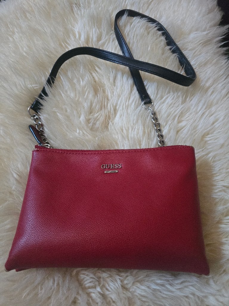 Guess cross bag rood met metalen hengsel, Sieraden, Tassen en Uiterlijk, Tassen | Schoudertassen, Ophalen of Verzenden, Gebruikt
