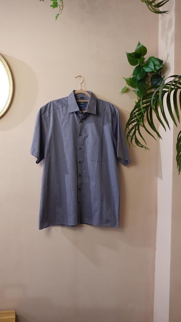 Royal Class blauw regular fit overhemd korte mouw 42 / L, Kleding | Heren, Royal Class, Blauw, Ophalen of Verzenden, Zo goed als nieuw