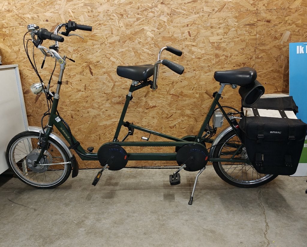 Elektrische Gebre WW 71D tandemfiets met lage instap, Ophalen, Minder dan 10 versnellingen, Gebruikt, Opvouwbaar
