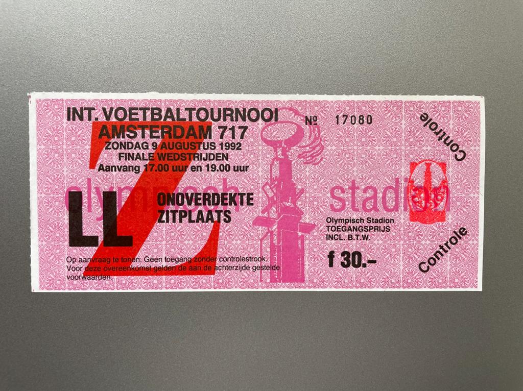 Ticket Ajax - Int. Voetbaltournooi 717 (1992), Verzamelen, Verzenden, Gebruikt, Ajax, Overige typen