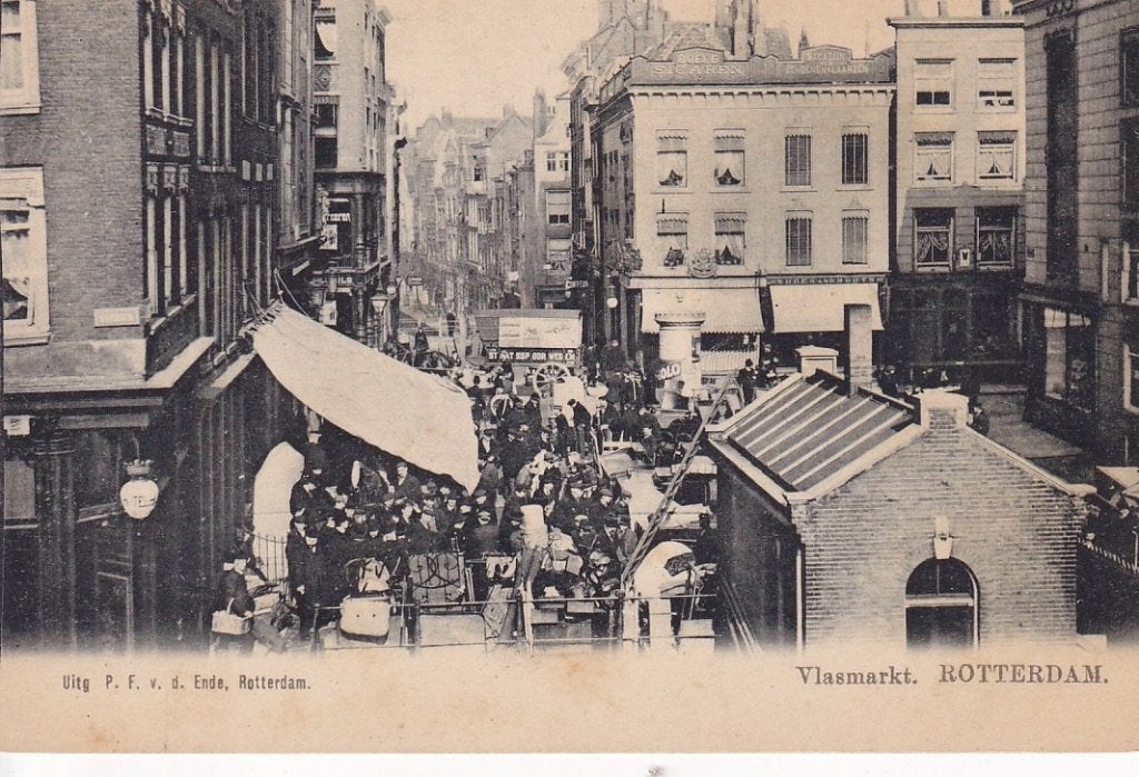 728X Rotterdam Vlasmarkt, Hoogstraat, St. Laurensstraat Spui, Ophalen of Verzenden, Voor 1920, Ongelopen, Zuid-Holland
