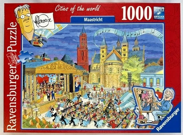 Ravensburger Fleroux Puzzel 1000 Maastricht cities of world, Verzenden, 500 t/m 1500 stukjes, Zo goed als nieuw, Legpuzzel