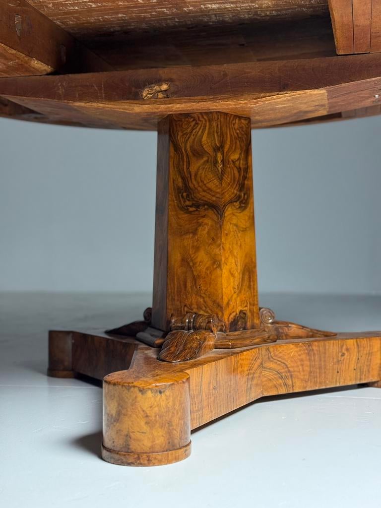 Biedermeier Center table walnoot 19e eeuw, Ophalen of Verzenden