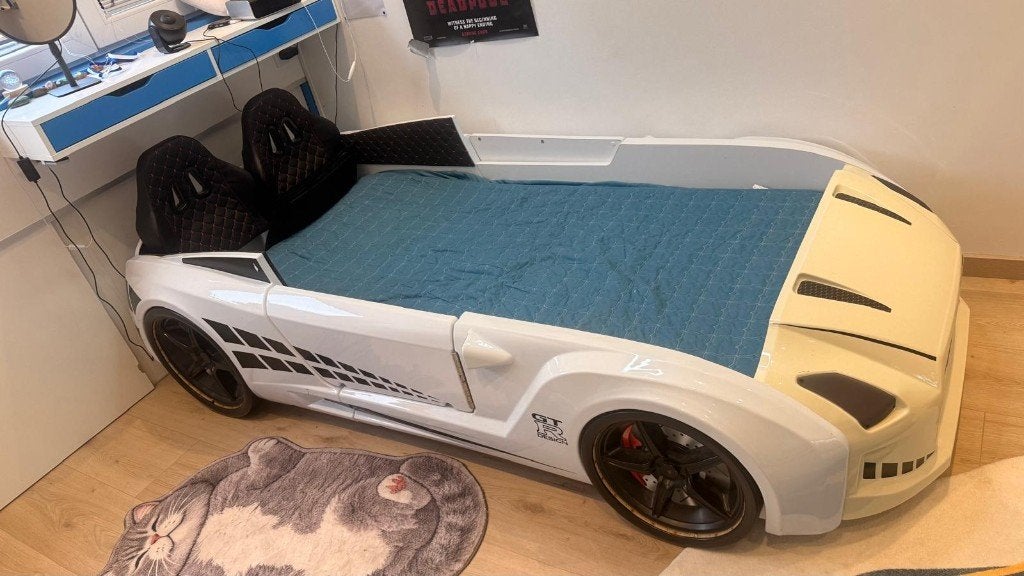 racewagenbed, Ophalen, 85 tot 100 cm, Gebruikt, Lattenbodem