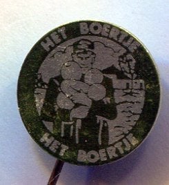 2 Het Boertje blik kaas speldjes ( K_123+a), Verzenden, Zo goed als nieuw, Merk, Speldje of Pin