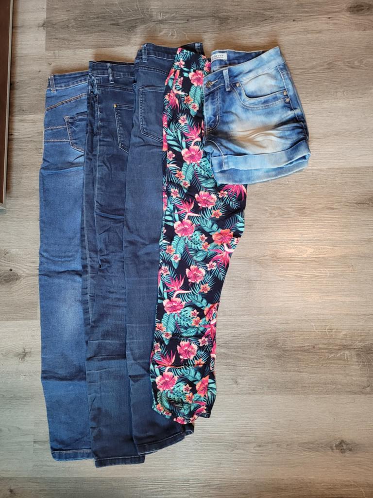 Korte en lange broeken 36/38, Kort, Blauw, Ophalen of Verzenden, Zo goed als nieuw