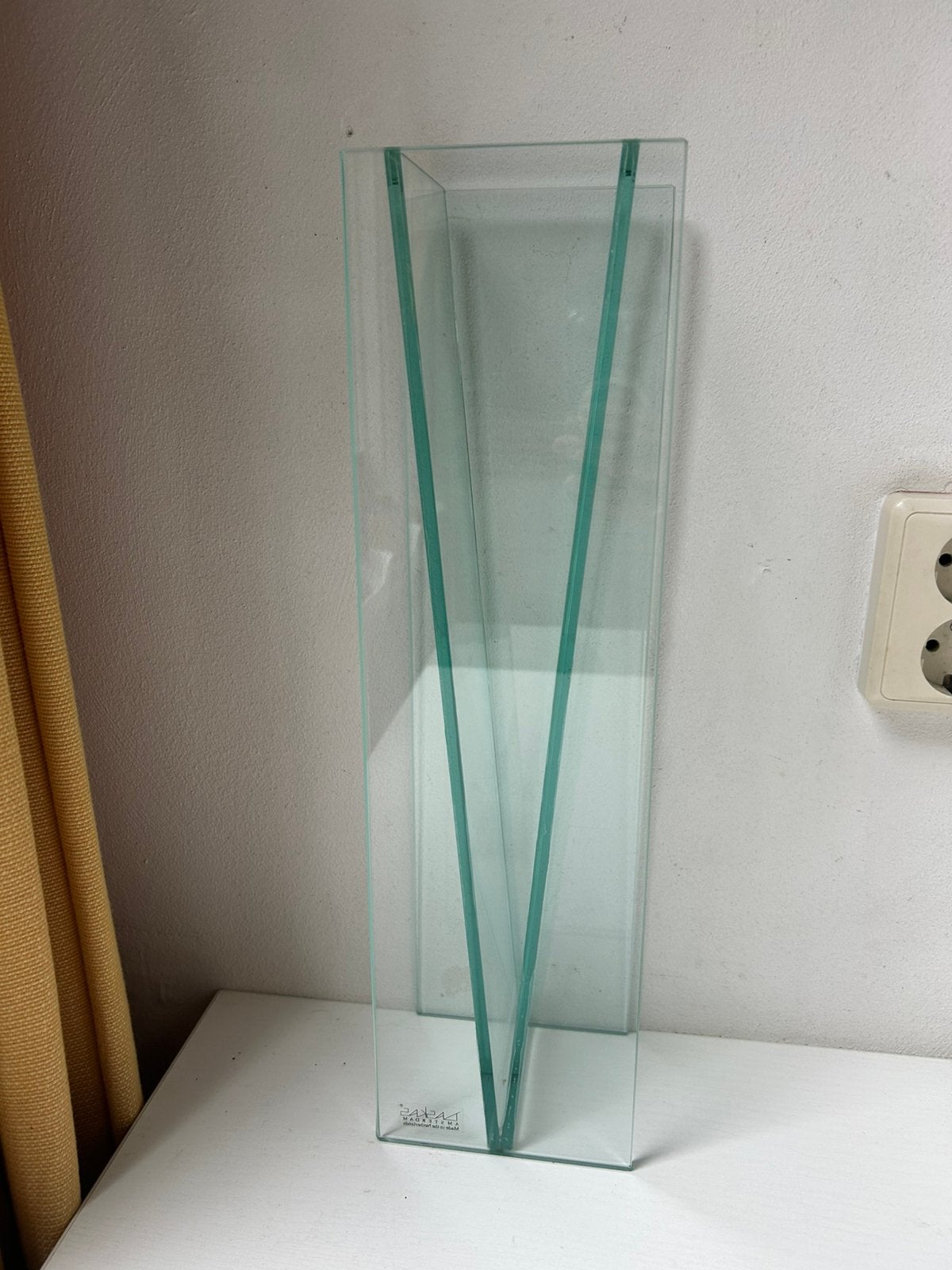 Design glazen vaas – Daskas Amsterdam 43 cm hoog, Ophalen, Gebruikt, Glas