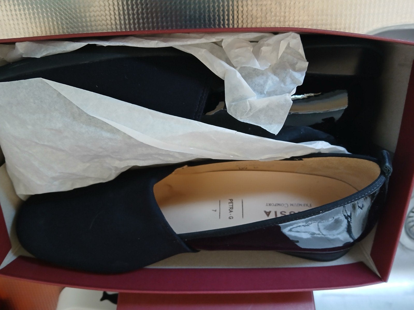 Hassia Petra G Vario Fussbett Instappers - Zwart - blauwUK 7, Kleding | Dames, Schoenen, Hassia, Ophalen of Verzenden, Nieuw