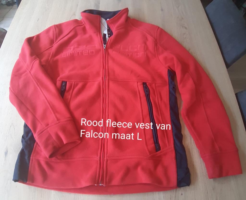 Rood Fleece vest van Falcon maat L, Maat 52/54 (L), Ophalen of Verzenden, Zo goed als nieuw, Falcon