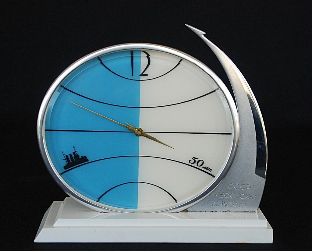 Klok 50 jaar CCCP Aurora Marine Space age Gagarin 1961, Ophalen