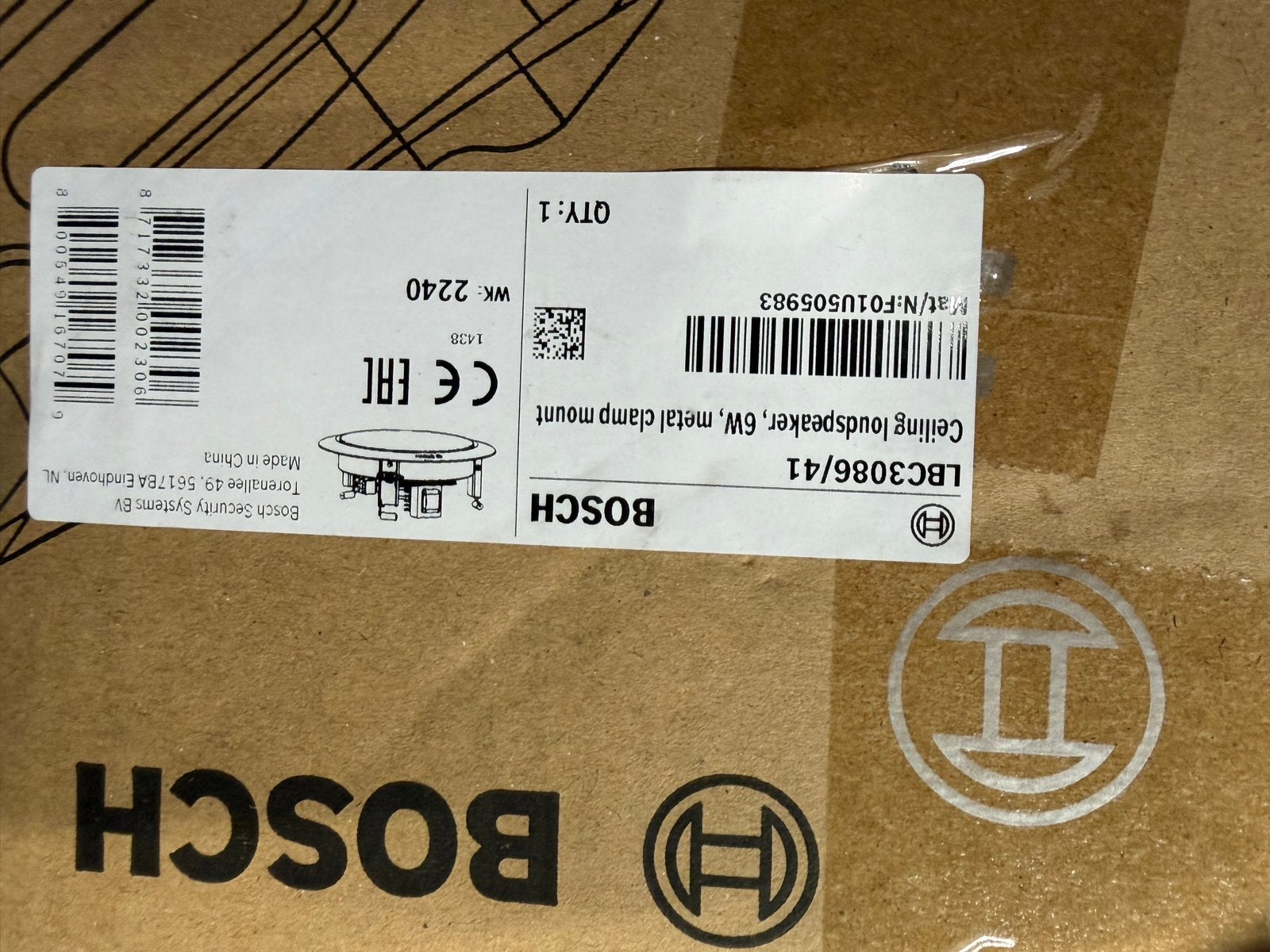 Nieuww Bosch LBC3086/41 Plafond Luidspreker 6W 4stuks, Audio, Tv en Foto, Luidsprekers, Verzenden, Nieuw, Minder dan 60 watt, Overige typen