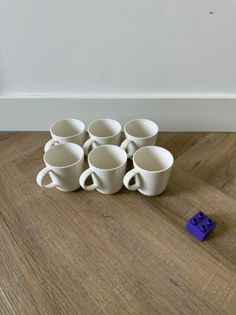 ZGAN 6x wit new bone Hema koffie kop Lungo 160ml beker set, Hema, Ophalen of Verzenden, Zo goed als nieuw, Overige stijlen