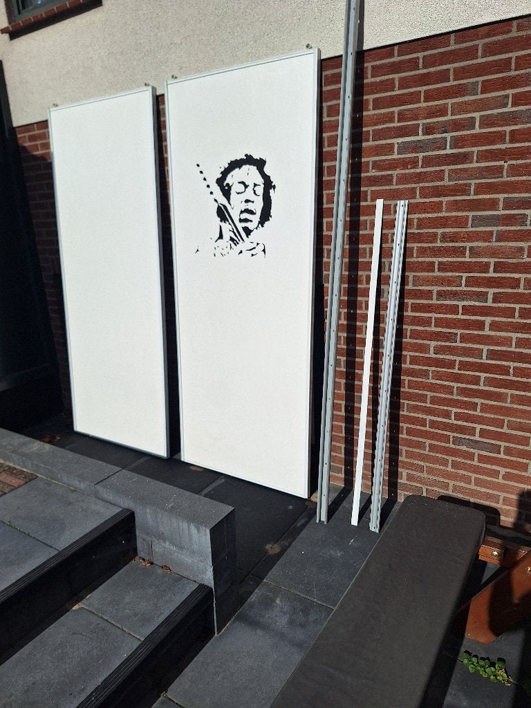Twee witte schuifdeuren voor een inbouwkast, Ophalen, Gebruikt, 200 cm of meer, 50 tot 100 cm