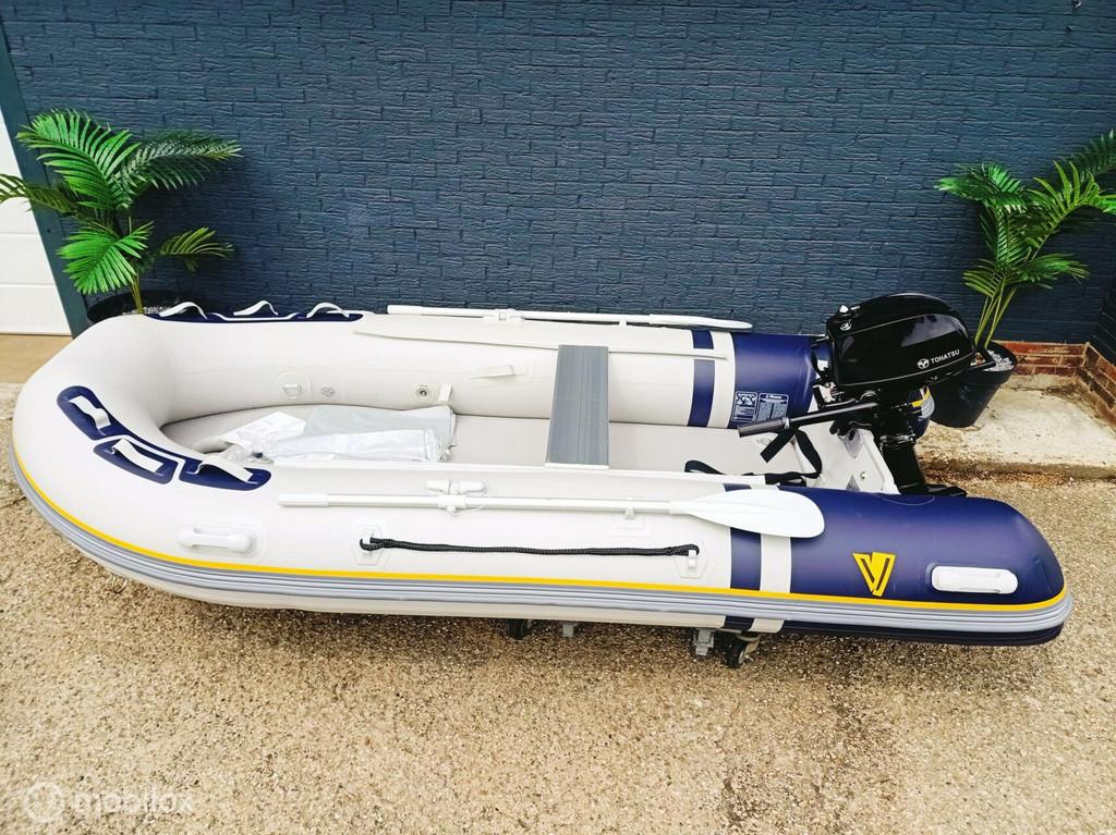 Yellow V 270 Rubberboot + Tohatsu 4 pk 4-takt –ACTIE €19, Watersport en Boten, Rubberboten, Overige merken, Yellow V, Nieuw, Benzine
