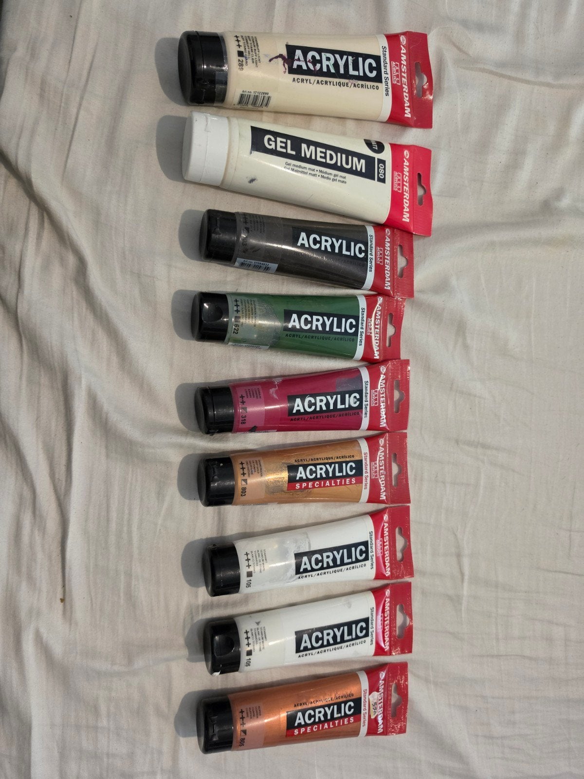 Amsterdam Acrylverf en Gel Medium Set, Hobby en Vrije tijd, Schilderen, Ophalen, Gebruikt, Acrylverf