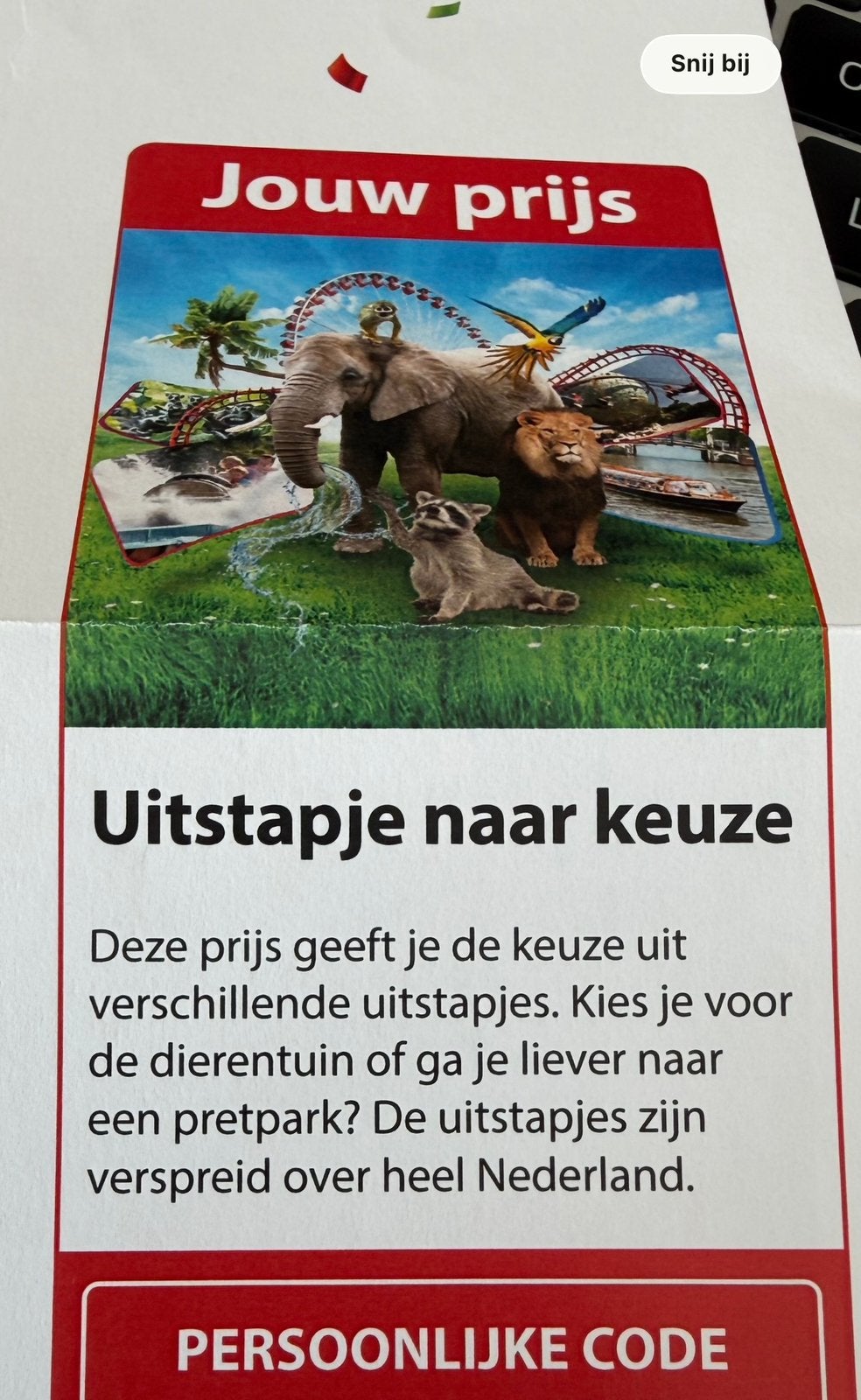 Uitstapje naar keuze 3 personen, Drie personen of meer, Ticket of Toegangskaart