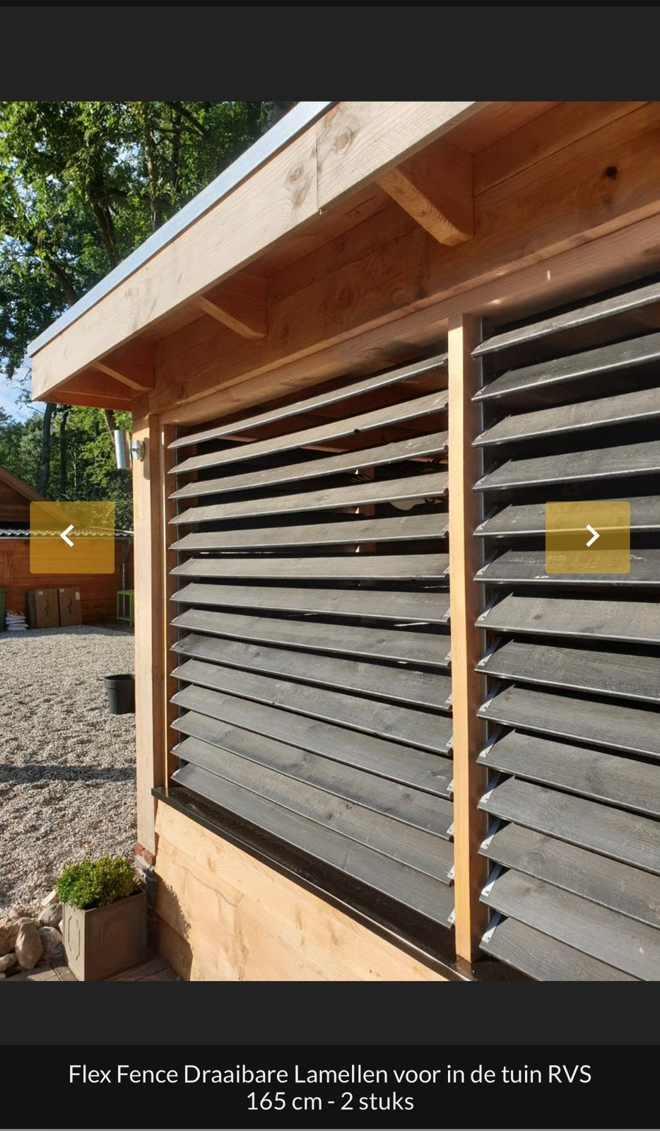 Flex Fence Draaibare Lamellen voor in de tuin RVS 165/95cm, Verzenden, Overige typen, Nieuw, Minder dan 250 cm