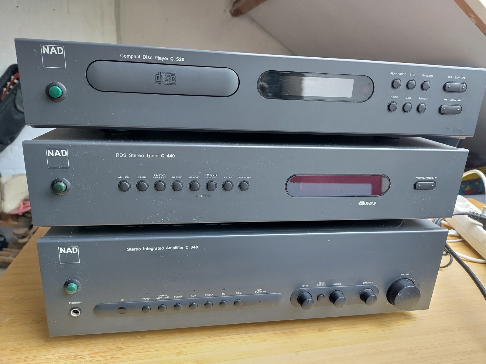 NAD Stereoset: C340 Versterker, C440 Tuner, C520 CD-speler, Gebruikt, Losse componenten, Cd-speler, Ophalen