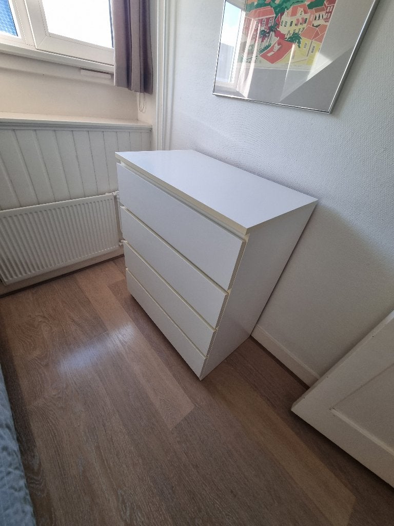IKEA MALM ladekast 4 lades wit, Ophalen, Gebruikt, 50 tot 100 cm, 3 of 4 laden
