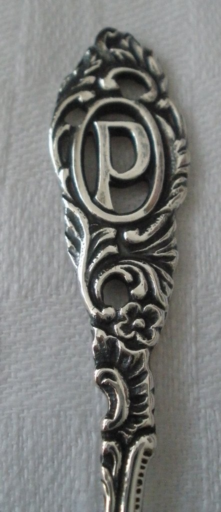 Oud Gero verzilverd letter lepeltje - Letter P, Antiek en Kunst, Ophalen of Verzenden