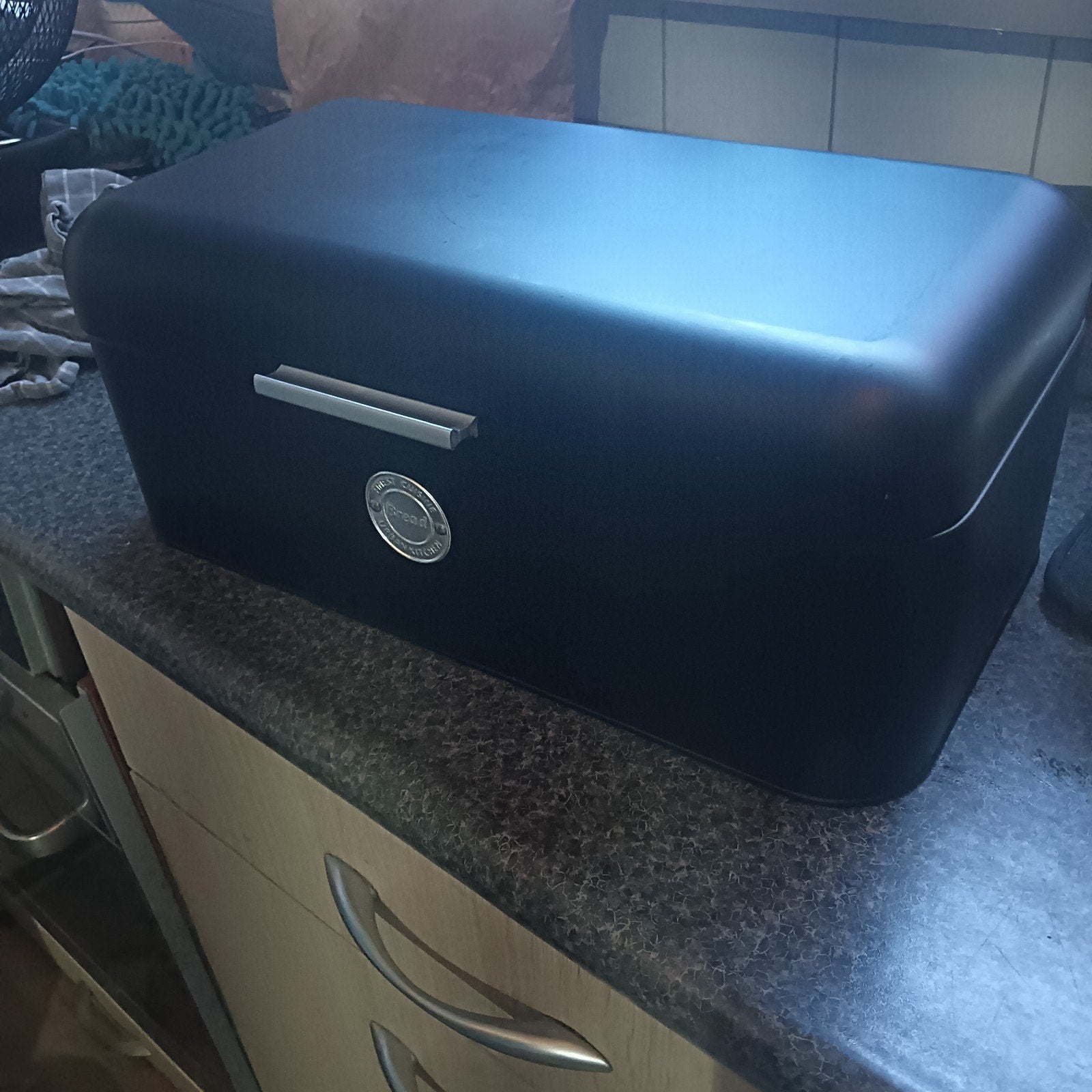 UITVERKOOP! Zwart metalen broodtrommel, Ophalen of Verzenden, Zo goed als nieuw, Zwart, Metaal