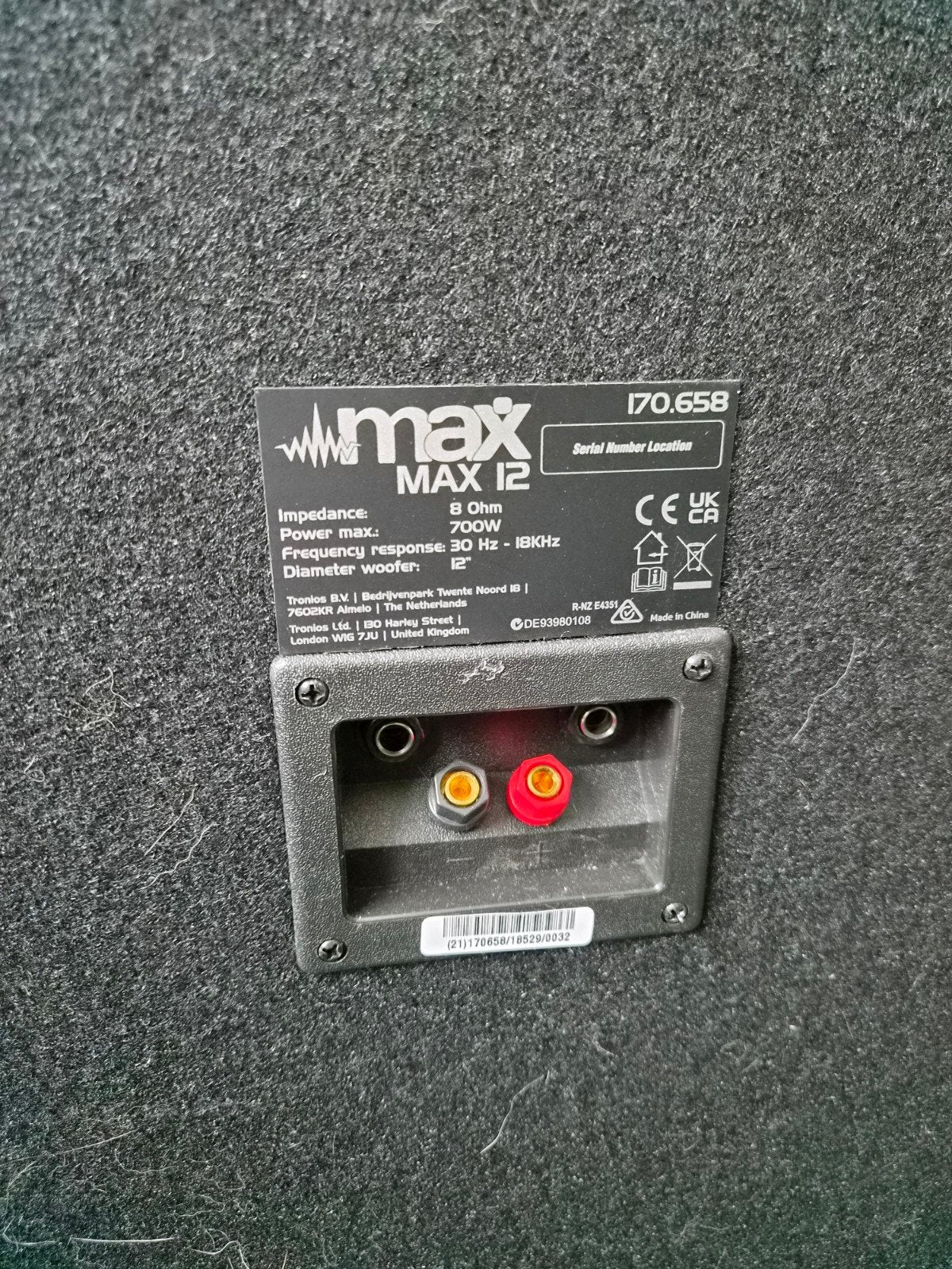 2x 700W MAX12 Speakers 8 Ohm met 12 inch woofer, Ophalen, Gebruikt, Speakerset, Overige merken